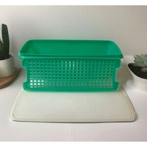 TUPPERWARE #782 Bread Celery Veggie Keeper 3 Piece Storage Container USA Vintage